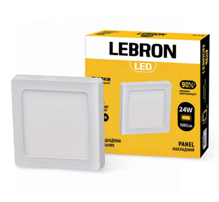 LED св-ник, L-PSS-2465,24W, накладний, 6500K, з блоком живл.(12-10-99) Арт.39939 Lebron