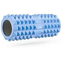 Массажный ролик для йоги и фитнеса 33*10,5 см голубой