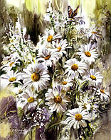 Алмазна вишивка. Картина на підрамнику Ромашки. Худ. Сергій Брандт, розмір 20х30 см