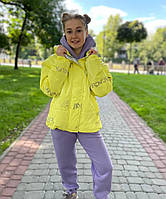 Демисезонная куртка на девочку подростковая курточка на осень-весну желтая 140-158р