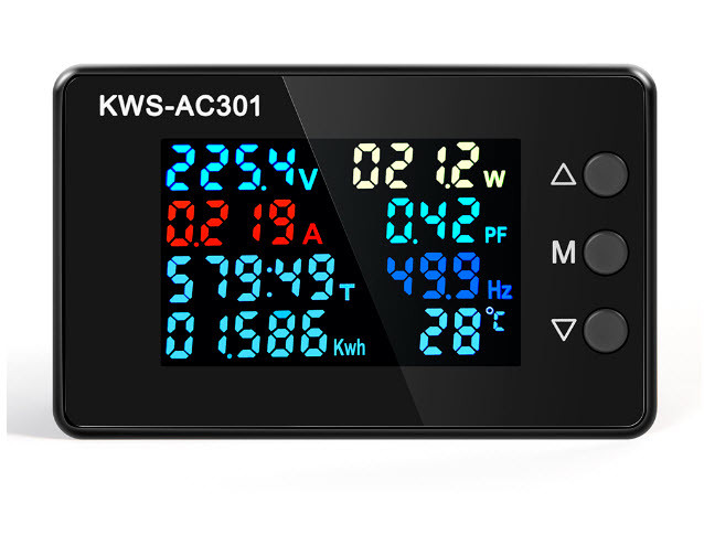 Цифровий вольтметр амперметр ватметр Keweisi KWS-AC301 AC 50-300V 100А з вимірювачем частоти.