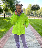 Демисезонная куртка на девочку подростковая курточка на осень-весну салатовая 140-158р