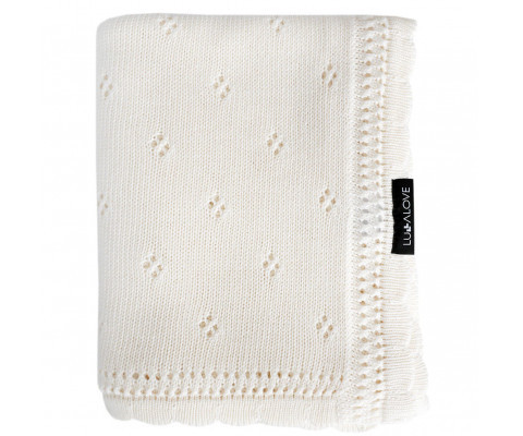 Дитячий ажурний плед LULLALOVE Daisy White Coconut 80x100 см