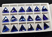 De'Lux Triangle Capri Blue-Sapphire 16mm Premium стекло треугольник капри блу-сапфир синий гелиотроп