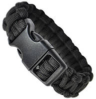 Браслет из Паракорда Mil-Tec L 22мм Черный PARA ARMBAND KST.-SCHLIESSE 22MM SCHWARZ (16370202-904-L)