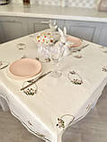 Великодня вишита скатертина 133x133 см. Limaso льон, фото 4