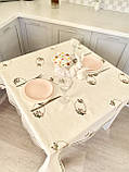 Великодня вишита скатертина 133x133 см. Limaso льон, фото 5