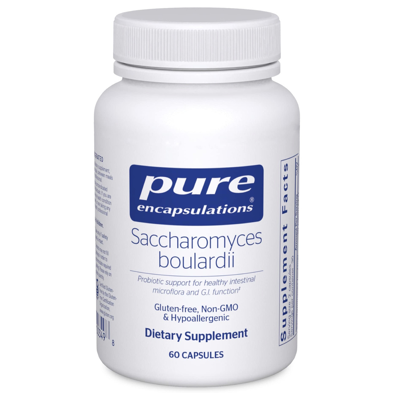 Цукороміцети Булоарді, Saccharomyces Boulardii, Pure Encapsulations, 60 капсул BX196, фото 1