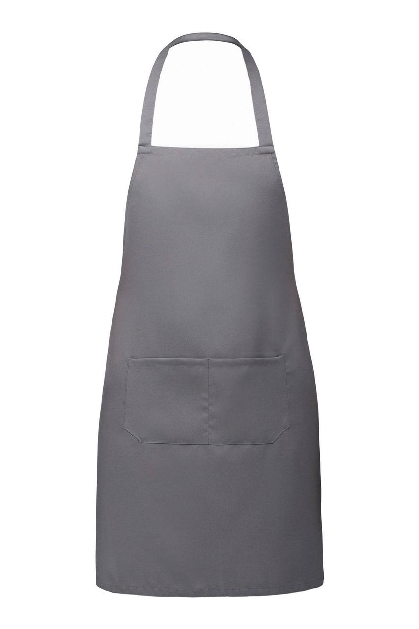Фартух офіціанта повара габардиновий з нагрудником сірий