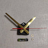 Часовой механизм с длинными золотыми стрелками для настенных часов