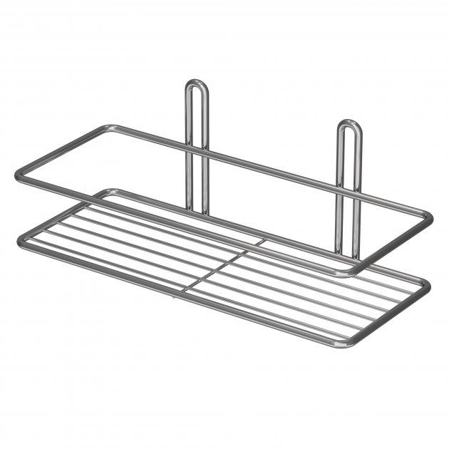 Полиця (полочка) пряма Метал-Стиль 1-ярус 2-контура сіра 25 см ПП-25122