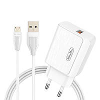 Зарядное устройство для телефона USB 3.1А блок питания для быстрой зарядки 18W смартфона + кабель 1м micro-USB