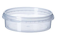 300 мл Емкость (тара) пластиковая пищевая (баночка) 0,3 л круглая прозрачная (шайба)