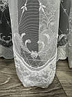 Тюль на основі грецького фатину з оксамитом, камнями і гарною вишивкою. Колір: білий, фото 10