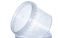 350 мл Емкость (тара) пластиковая пищевая (баночка) 0,35 л круглая прозрачная