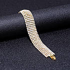 Браслет весільний зі стразами сріблястий металевий, фото 5