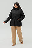 Жіноча стьобанна куртка з капюшоном Даллас чорний, розміри 50,56, фото 3