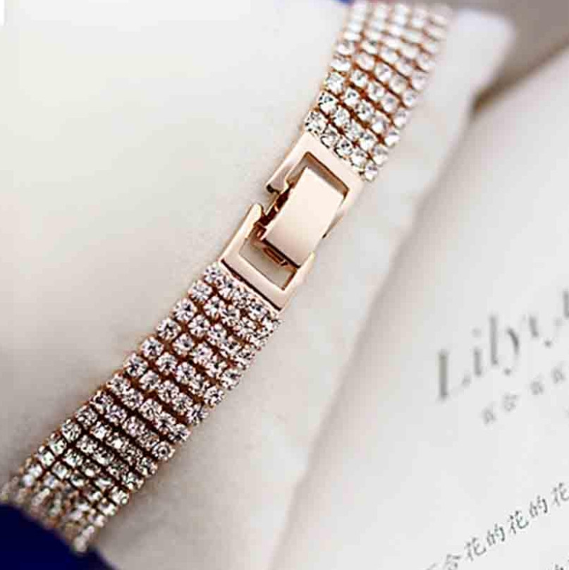 Браслет весільний зі стразами сріблястий металевий, фото 1