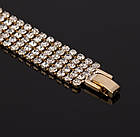 Браслет весільний зі стразами сріблястий металевий, фото 4