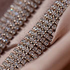 Браслет весільний зі стразами сріблястий металевий, фото 2