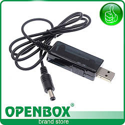 Кабель USB -> DC 9В та 12В живлення роутера від Powerbank (повербанк) KWS-910V 0,8м