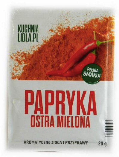 Приправа Kuchnia Lidl Papryka ostra, 20г