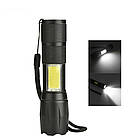 Потужний ручний ліхтарик з USB-зарядкою та ZOOM, BL-29-T6 / Тактичний LED ліхтар на акумуляторі, фото 3