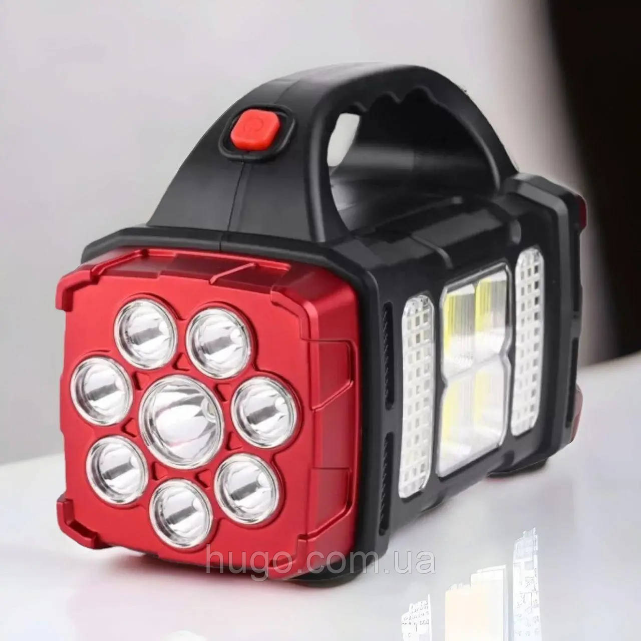 Акумуляторний LED ліхтар із сонячною панеллю та повербанком, USB, 2400mAh, Hurry Bolt HB-1678, фото 1