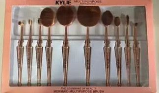 Набір пензлів-щіточок Kylie 10 шт. золота ручка, фото 1