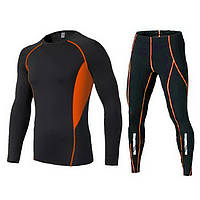 Термобелье детское для футбола Thermal Underwear Reflective Ventilation Black/Orange 115-125 см (2873)