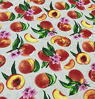 Ткань хлопковая персики для скатерти штор римских штор