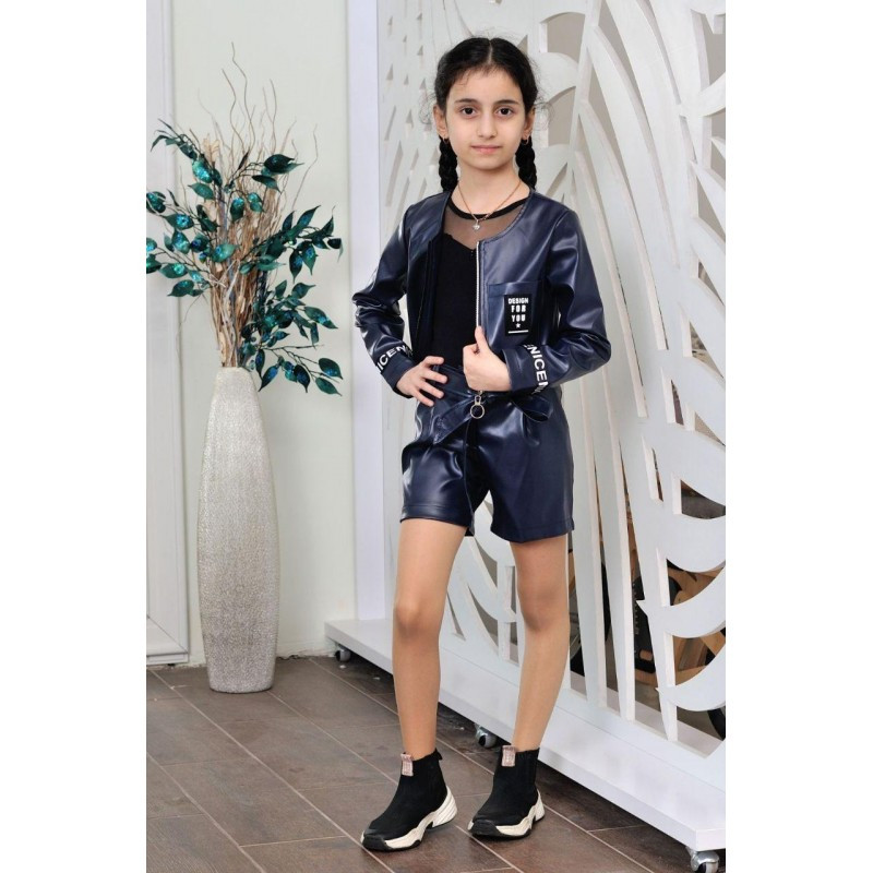 Бомбер для дівчинки 152см з еко-шкіри