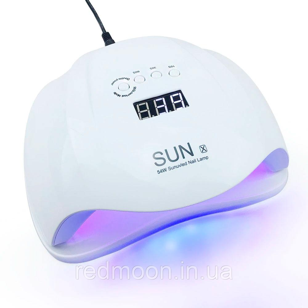 Лампа для манікюру 54 Вт, SUN X, Біла / UV+LED Лампа для полімеризації гель лаку / Лампа для нігтів, фото 1