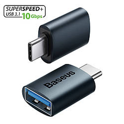 Перехідник адаптер Type-C на USB швидкісний USB 3.1 Gen1 Baseus Ingenuity Series Mini OTG. Blue