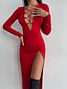 Облягаюча сукня міді зі шнурівкою на грудях і глибоким розрізом на спідниці (р. S, M) 66035089Е, фото 3