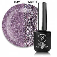 Гель-лак Saga Professional Fiery Gel 14 лілово-рожевий зі світловідбиваючими шимерами, 9мл