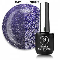 Гель-лак Saga Professional Fiery Gel 09, бузковий аметист зі світловідбиваючими шимерами, 9 мл