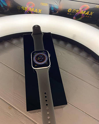 Смарт-годинник Smart Watch GS8 Max silver безрамковий екран (повідомлення, дзвінки, голос виклик), фото 1