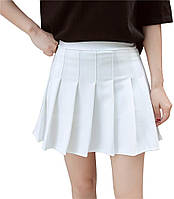 34 A_biały Короткая плиссированная юбка Hoerev для теннисной школы с завышенной талией для женщин и девочек