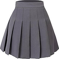 Ciemnoszary 36 Короткая плиссированная юбка Hoerev для теннисной школы с завышенной талией для женщин и