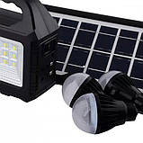 Ліхтар GDTimes GD-101 Power Bank прожектор із сонячною панеллю, 3 лампочками., фото 4