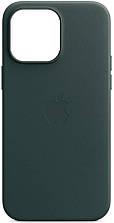 Кожаный чехол iPhone 14 Pro Max Apple Leather Case with MagSafe - Forest Green