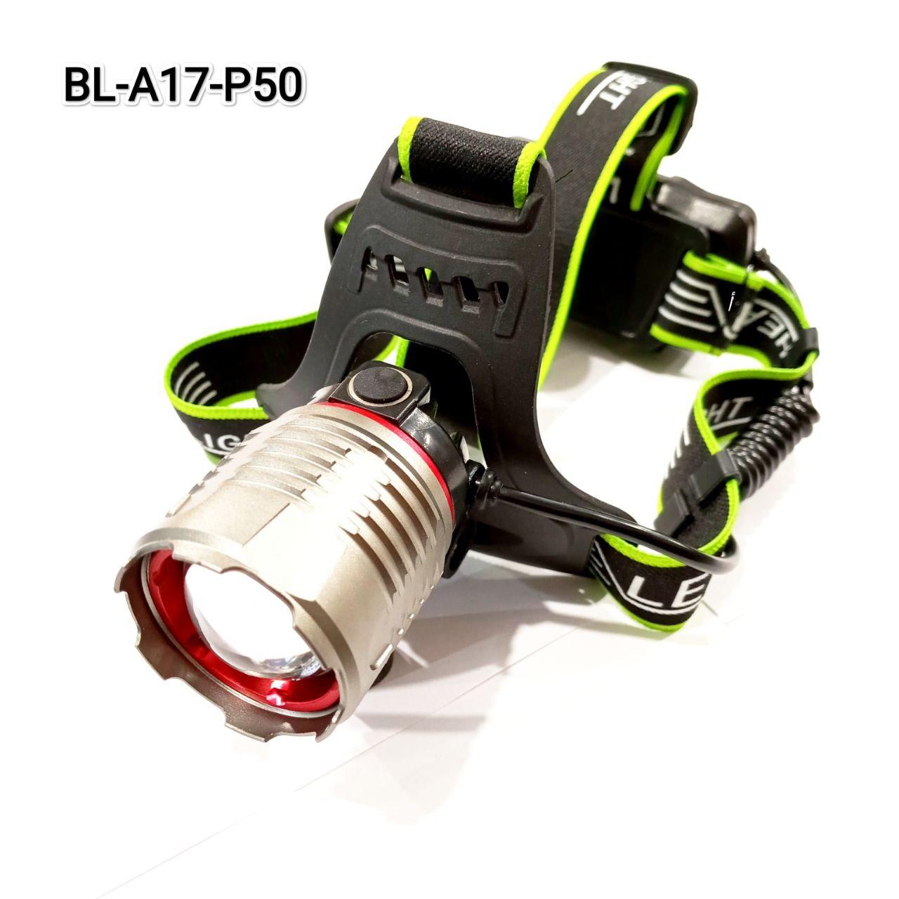 Ліхтар налобний BL-A17-P50, 2x18650, zoom, ЗП microUSB