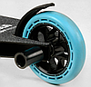 Труковий самокат бірюзовий Best Scooter FEAR SCS система пеги алюмінієвий диск та дека колеса PU 115 мм, фото 6