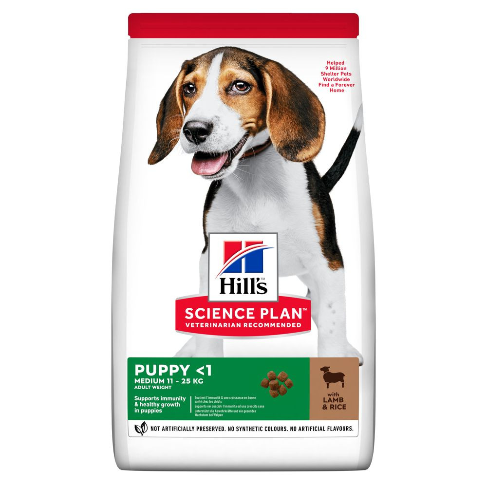 Збалансоване харчування Hill's SP Puppy Medium Breed Lamb&Rice Сухий корм з ягням та рисом для цуценят 1.5 кг.