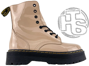 Жіночі черевики Dr. Martens Jadon Patent Beige Lacquer (с мехом) ALL02878 37