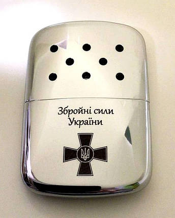 Каталітична грілка ZIPPO срібляста з емблемою ЗСУ та написом Україна 40368 UA-01, фото 2