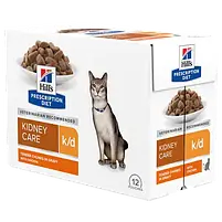 Вологий корм для котів Hill's Prescription Diet k/d при проблемах із нирками з куркою (шматочки в соусі), фото 3