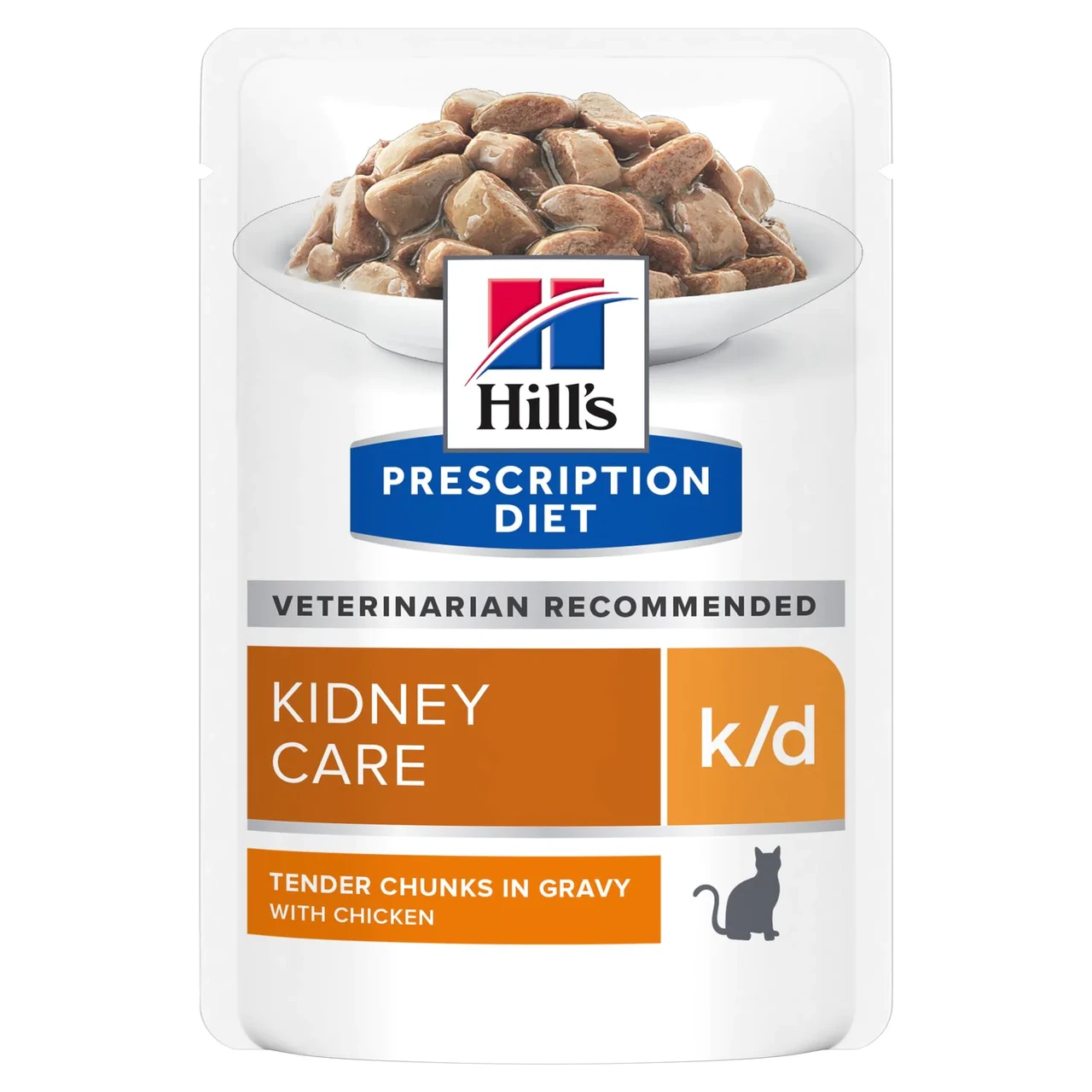Вологий корм для котів Hill's Prescription Diet k/d при проблемах із нирками з куркою (шматочки в соусі)