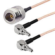 Mimo спліттер антенний 2x CRC9 - Коннектор N-Type (мама) 15 см кабель пігтейл адаптер перехідник для модемів, фото 2